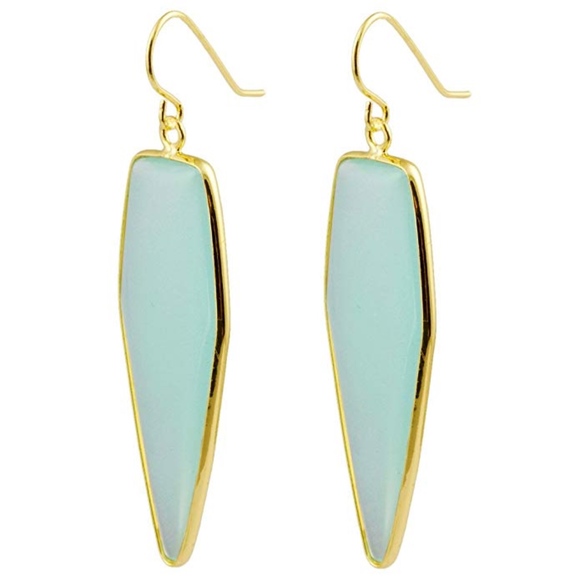 Jewelry - 100% Hand Made Emerald Crystal Drop Earrings NWT
